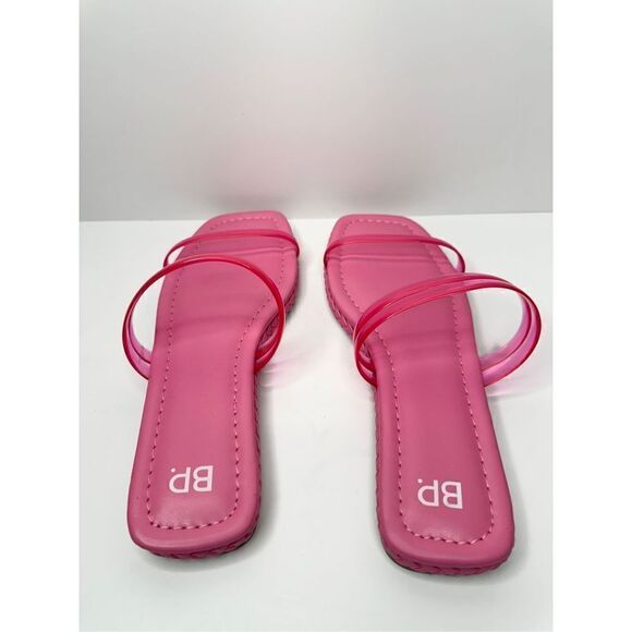 Nordstrom Sandals Size 5 BP Viola Barbie Pink Braided Square Toe Flat Slides - Picture 6 of 8